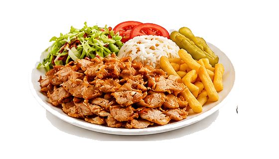 Chicken Doner Kebab Portion on a Plate
